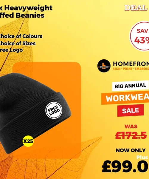 Deal 20: 25 Heavyweight Beanies With Free Embroidered Logo