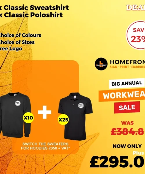 Deal 7: 25-Poloshirt And 10-Sweatshirt Workwear Bundle