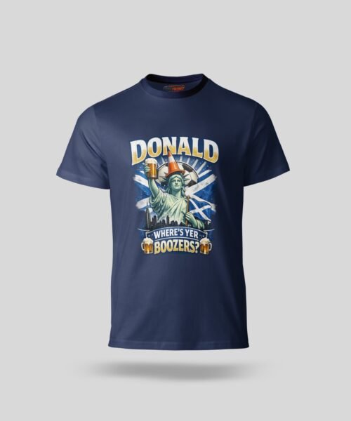Alternative view of Donald Where’s Yer Boozers Scotland T‑Shirt (Unisex, UK Sizes)