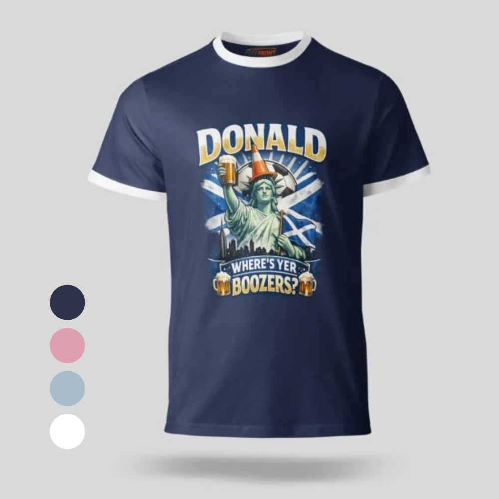 Donald Where’s Yer Boozers - Tartan Fan Tee