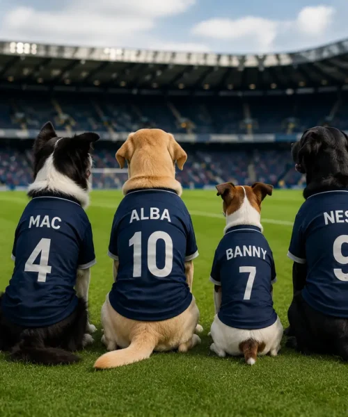 Dog shirt with name and number