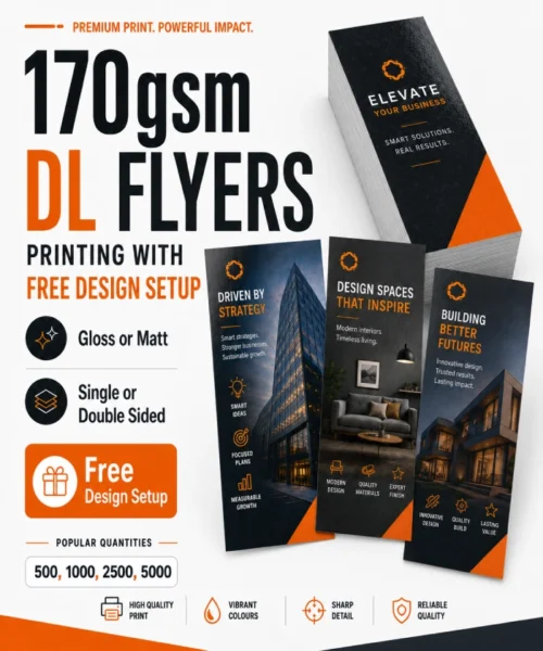 170gsm DL flyers printing with free design setup