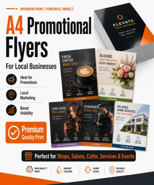 A4 promotional flyers for local businesses