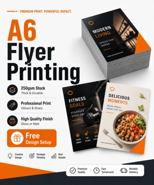 A6 flyer printing with free design setup