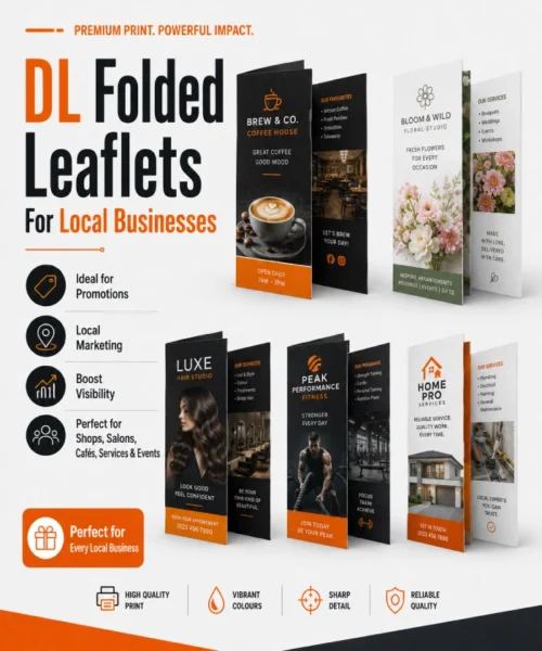 DL folded leaflets for local businesses
