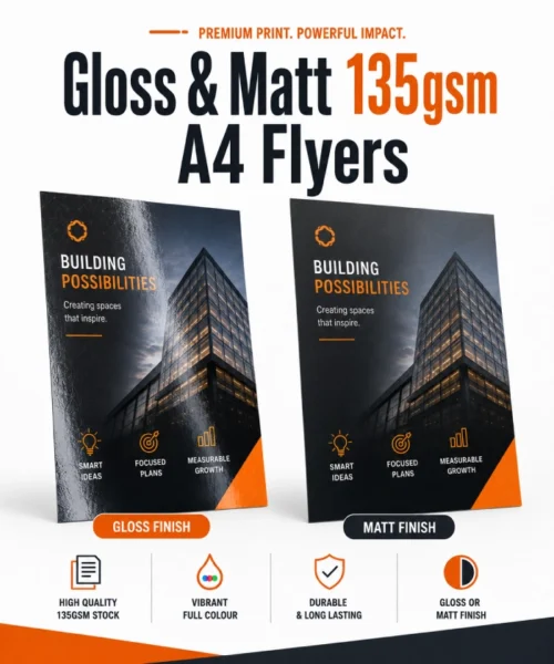 gloss and matt 135gsm flyers