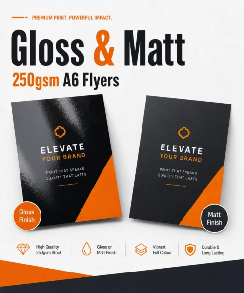 gloss and matt 250gsm flyers