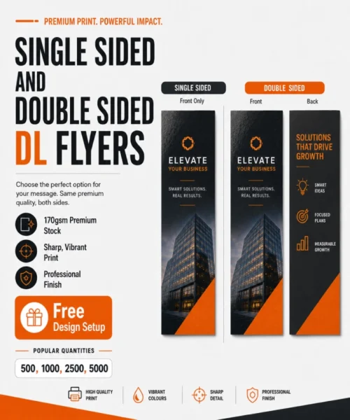 single sided and double sided DL flyers
