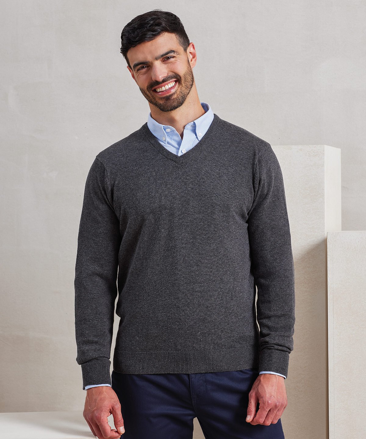 Personalised V-neck knitted sweater - Premier PR694