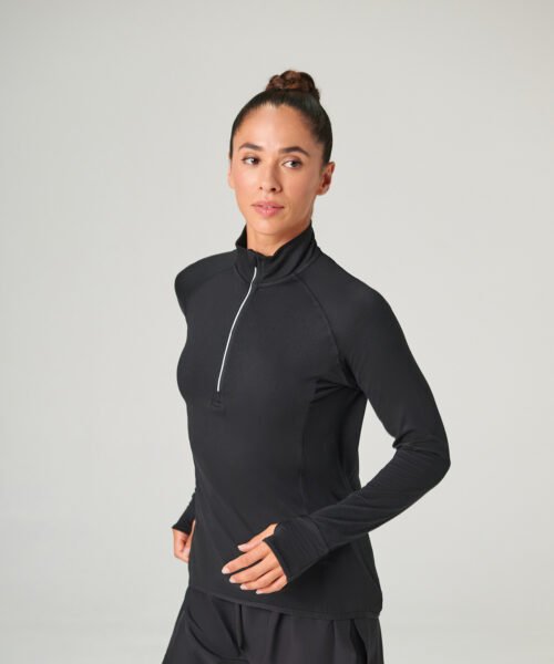 Personalised Women's long-sleeved ¼ zip top - Tombo TL563