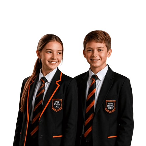 boy and girl wearing school uniform