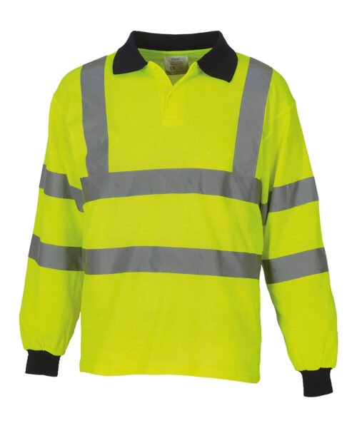 Personalised Hi-vis long sleeve polo (HVJ310) - Yoko YK021